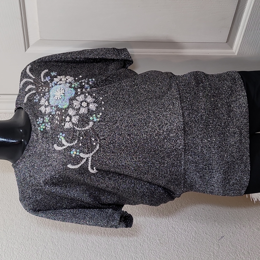 Lane Bryant Metallic Shear Sequin Blouse